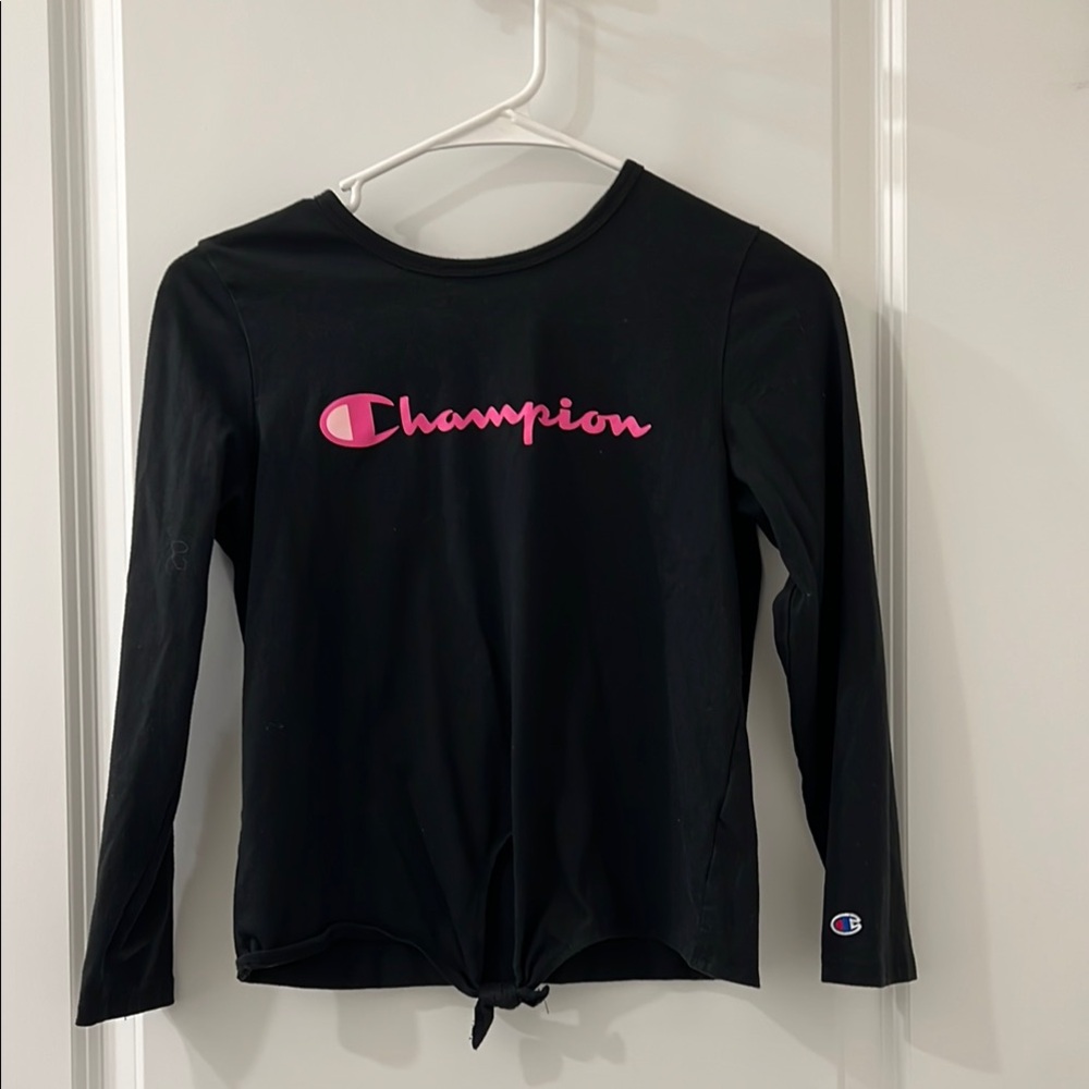 Champion Black and Pink Long Sleeve Tee
